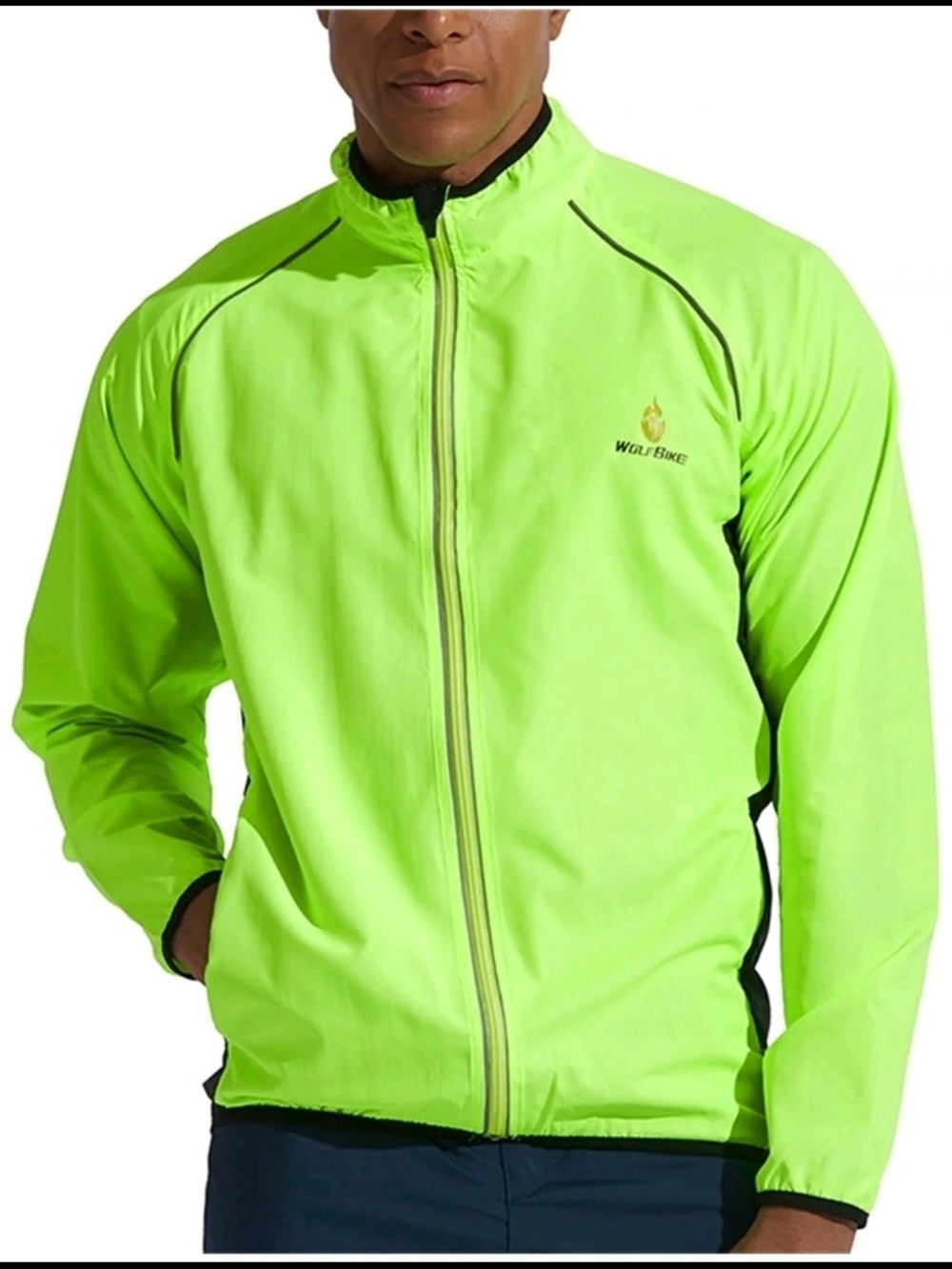 High-Visibility Lime Green Men's Performance Jacket by